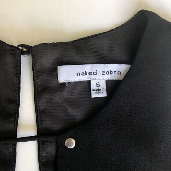 🎃NAKED ZEBRA LITTLE BLACK DRESS SHIFT CUT OUT - Picture 6 of 8